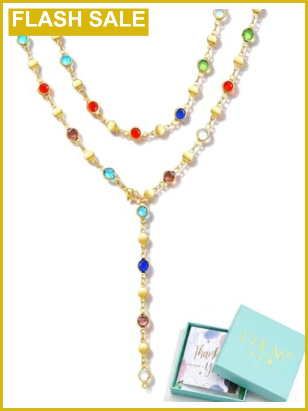 18K Gold Plated Layered Cross Necklace Set for Women